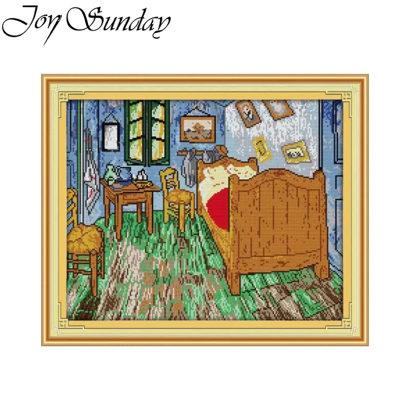 조이 선데이 반 고흐의 침실 패턴 크로스 스티치 키트, - Embroidery Meaning 리뷰 및 가격