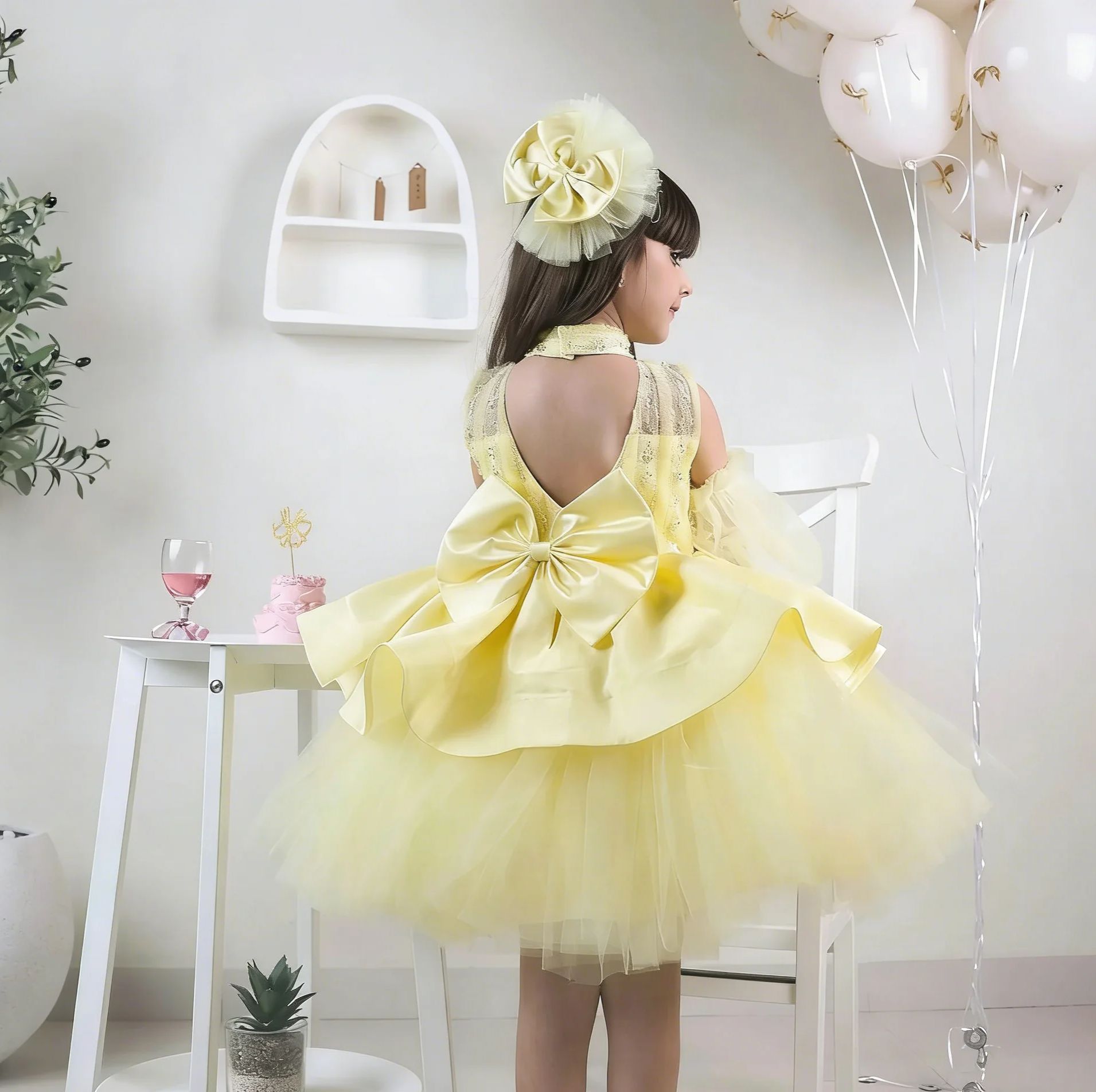 결혼식을위한 노란색 꽃 소녀 드레스 스팽글 오프 숄더  - Embroidery Yellow Dress 리뷰 및 가격