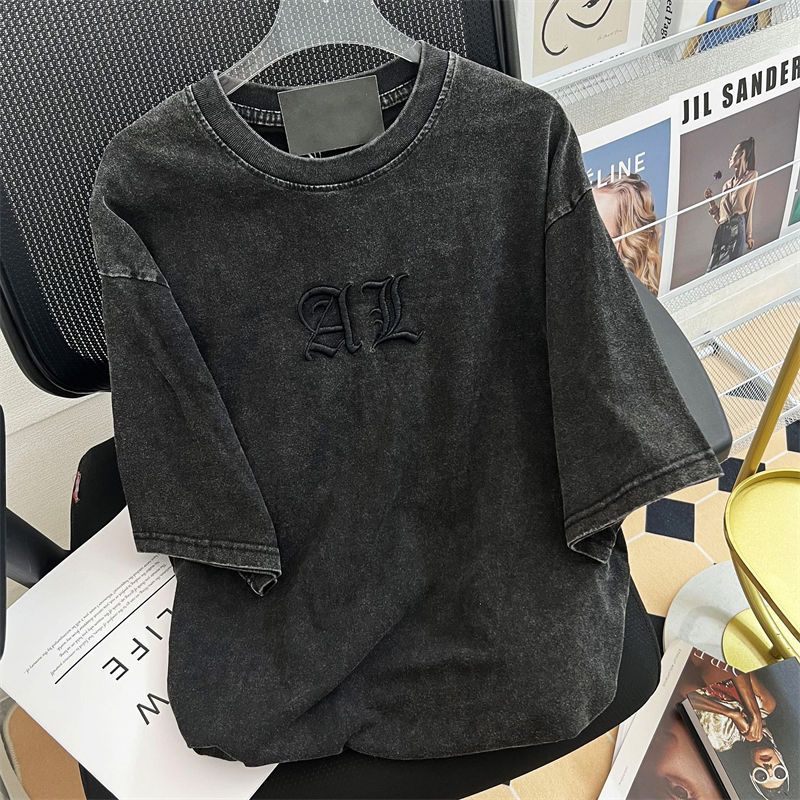 빈티지 아트 클래식 레터 자수 여성 티셔츠, 플러스 사 - Embroidery Cotton Shirt 리뷰 및 가격