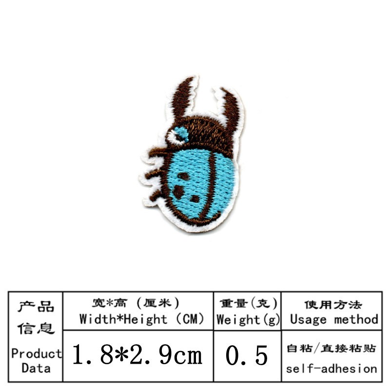 50개/묶음 스티커형 애니메이션 자수 패치 무당벌레 토 - Embroidery Lady Bug 리뷰 및 가격